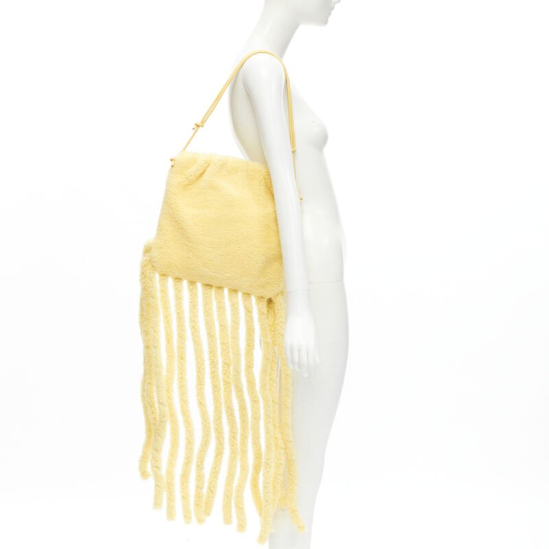 Bottega Veneta Beige Shearling Clutch