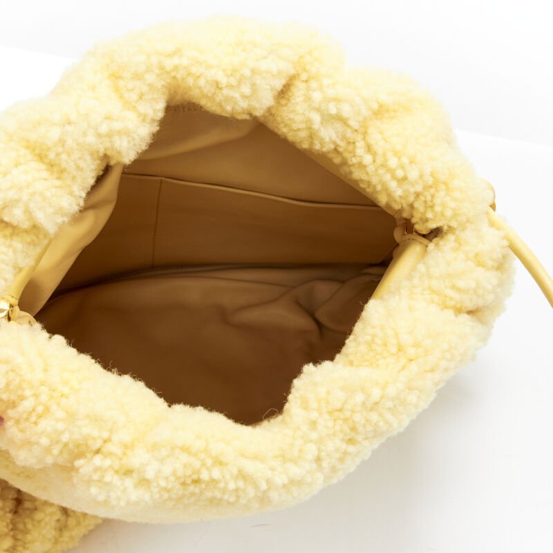 Bottega Veneta Beige Shearling Clutch - Image 10