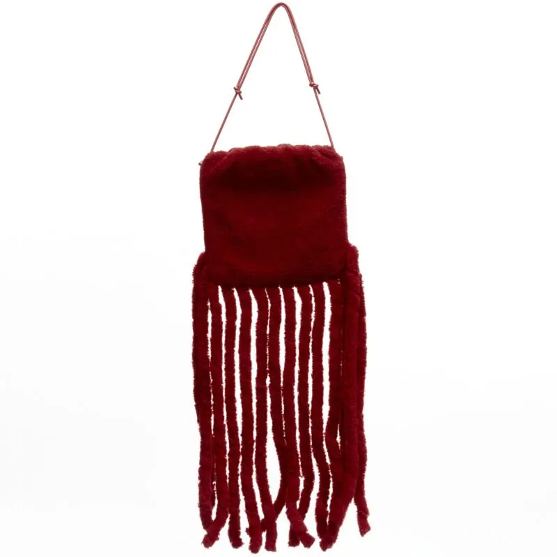 Bottega Veneta Red Shearling Clutch Red Fur Never worn, with tag - Box View
