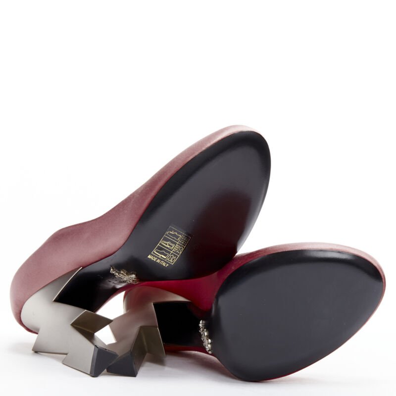Prada Silk Metal Heels - Image 11