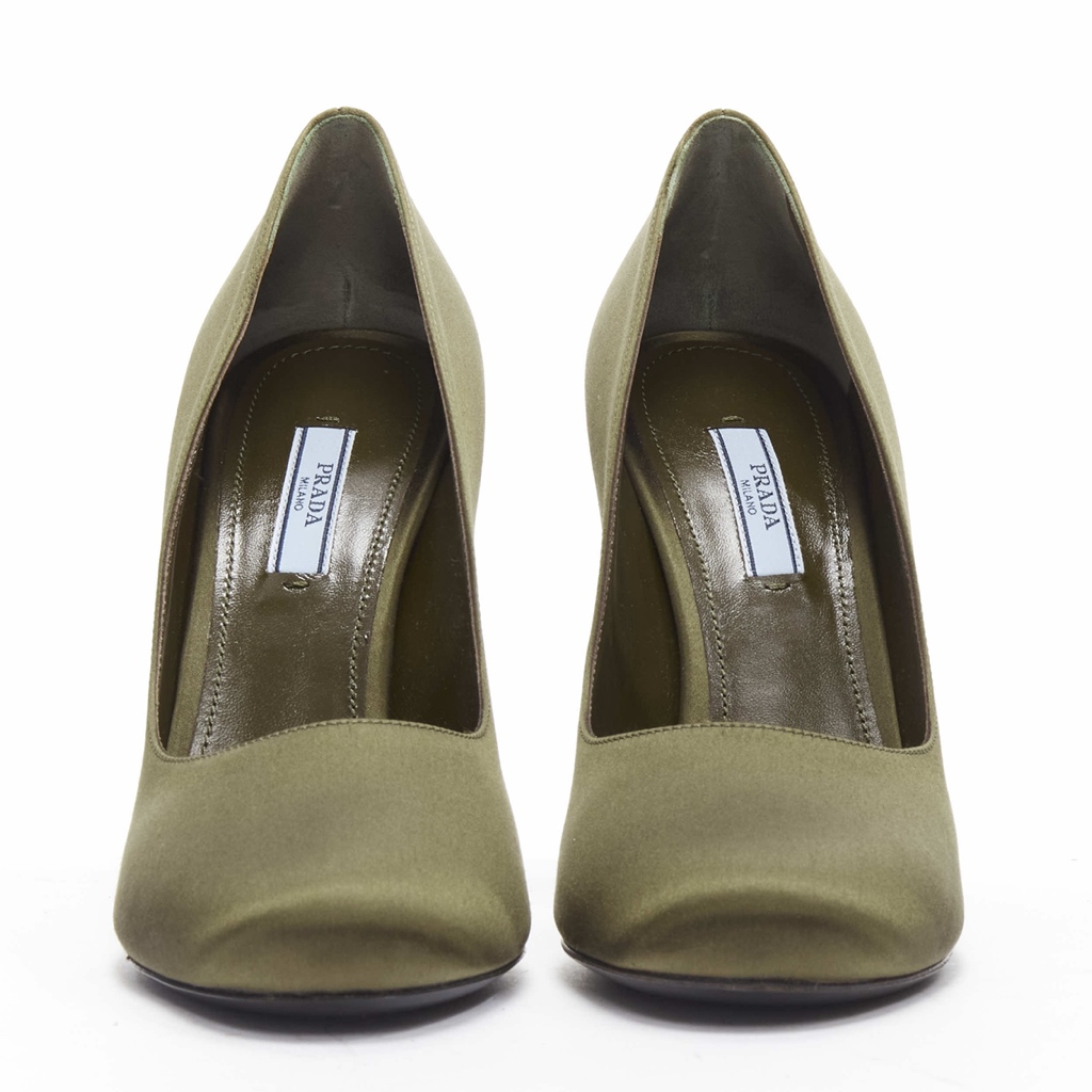 Prada Silk Gold Heels - 4