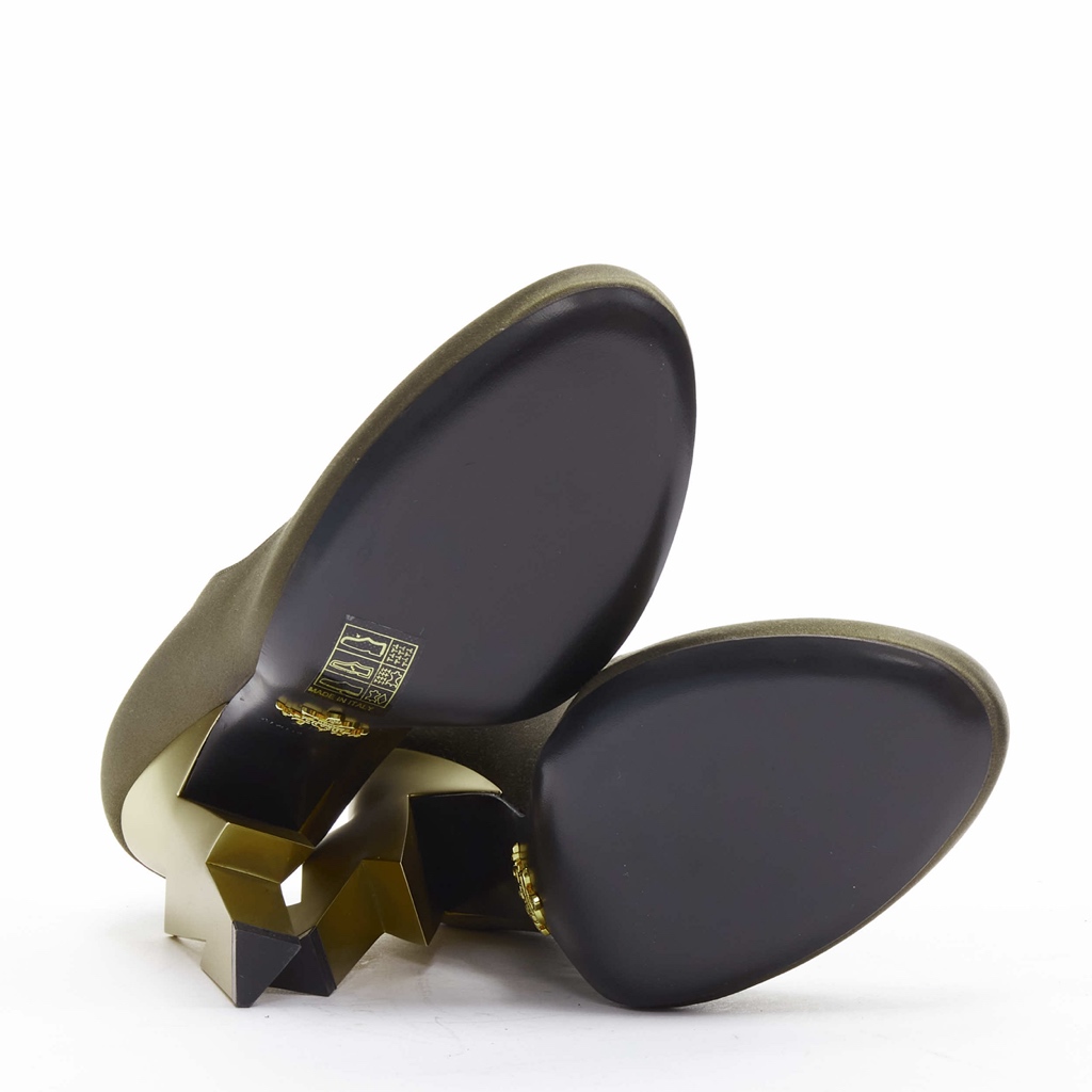 Prada Silk Gold Heels - Detail 2