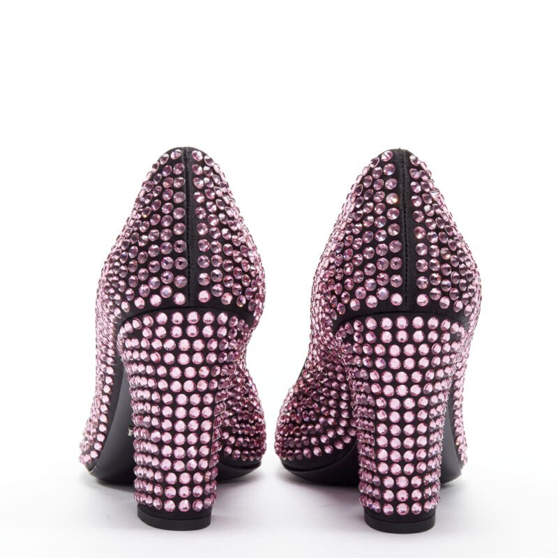 Prada Crystal Pink Pumps - Side view
