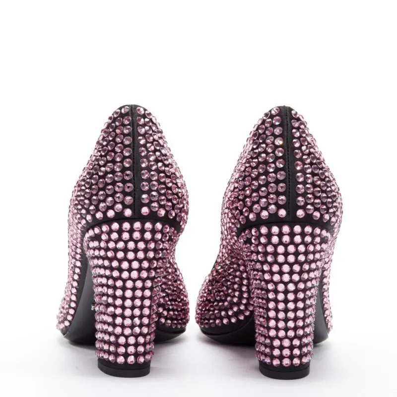 Prada Crystal Pink Pumps Pink Leather Never worn - Box View