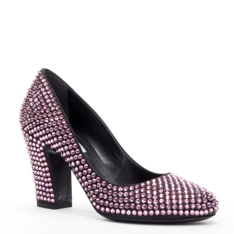 Prada Rosa Rhinestone Pumps - Back view