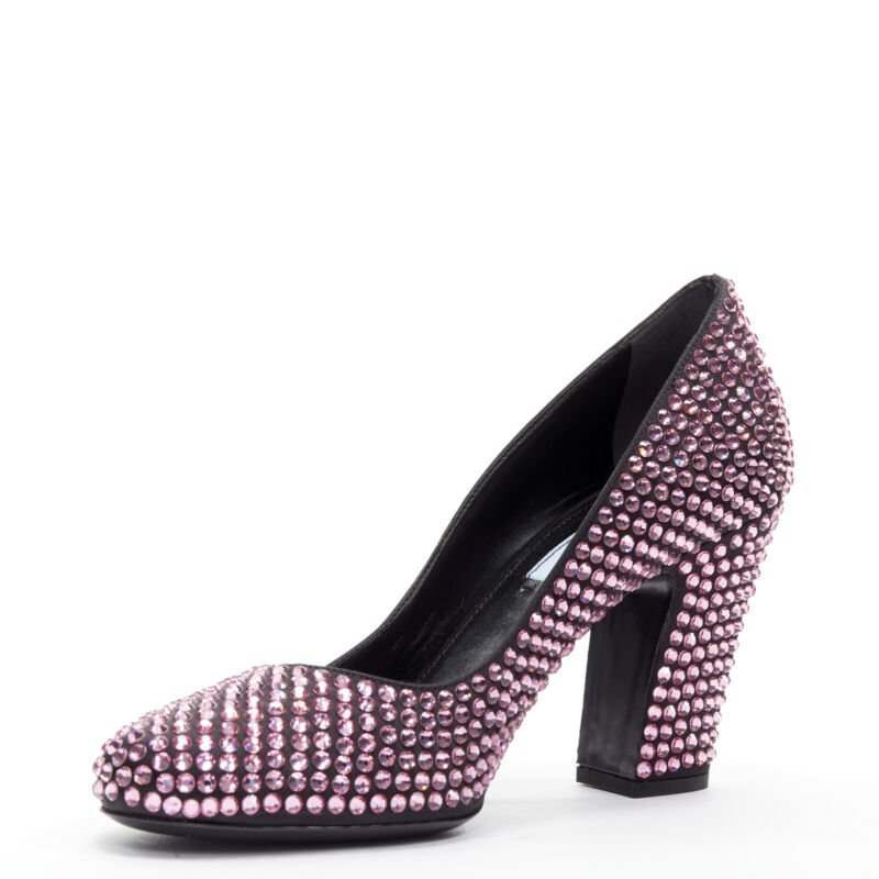 Prada Rosa Rhinestone Pumps - 4