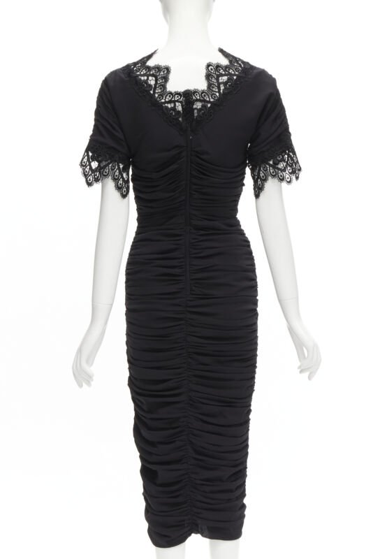 Dolce & Gabbana Shirred Lace Dress - Side view