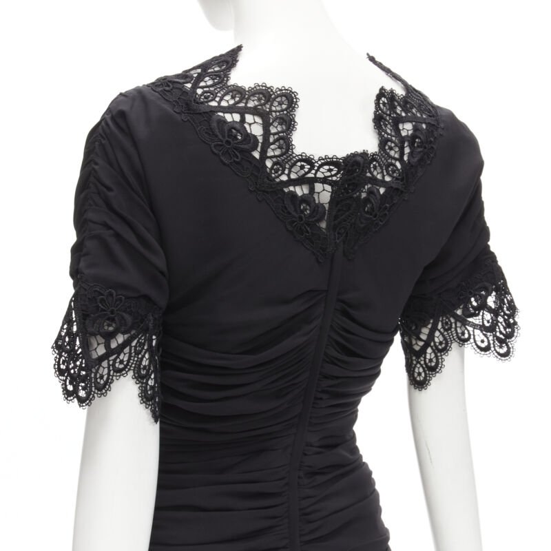 Dolce & Gabbana Shirred Lace Dress - Image 10