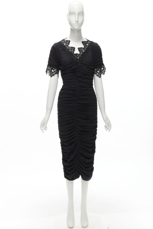 Dolce & Gabbana Shirred Lace Dress - Image 13