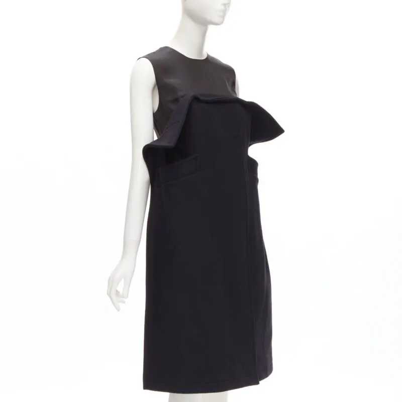 Maison Martin Margiela 2D Wool Dress Navy Wool Never worn, with tag - Front View