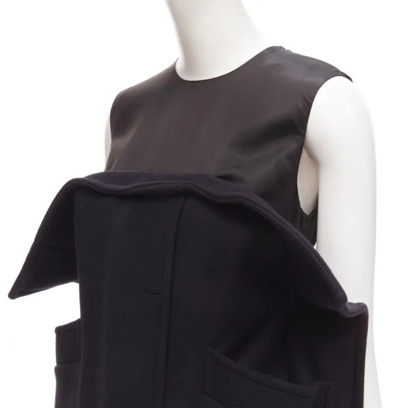 Maison Martin Margiela 2D Wool Dress Navy Wool Never worn, with tag - Back View