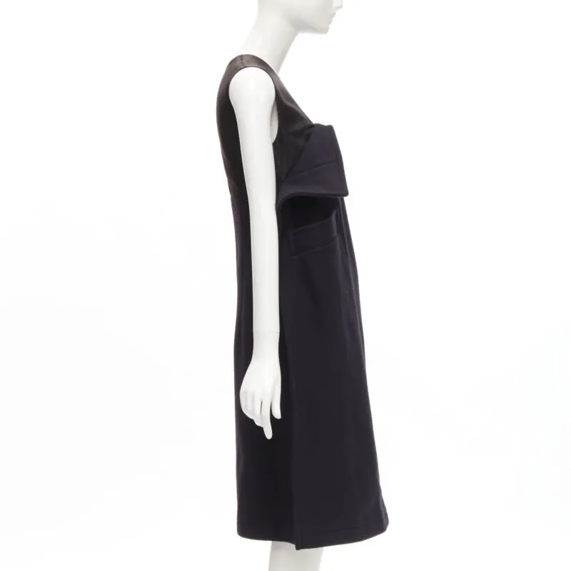 Maison Martin Margiela 2D Wool Dress Navy Wool Never worn, with tag - Model View