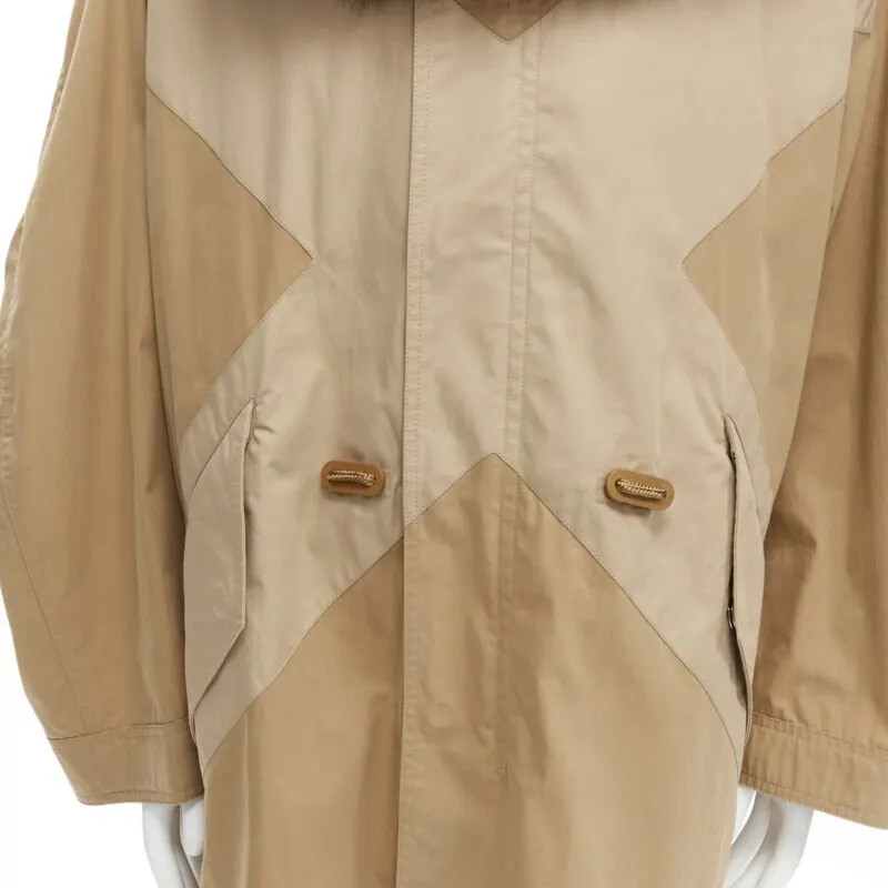 Burberry Walnut Fur Anorak Beige Cotton Never worn, with tag - Back View