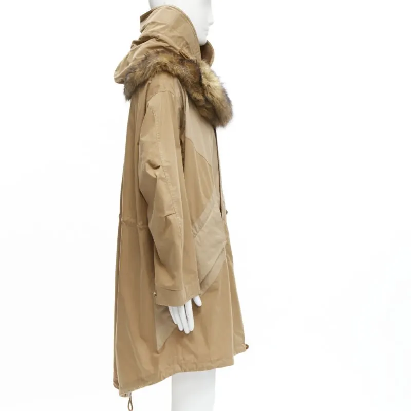 Burberry Walnut Fur Anorak Beige Cotton Never worn, with tag - Box View