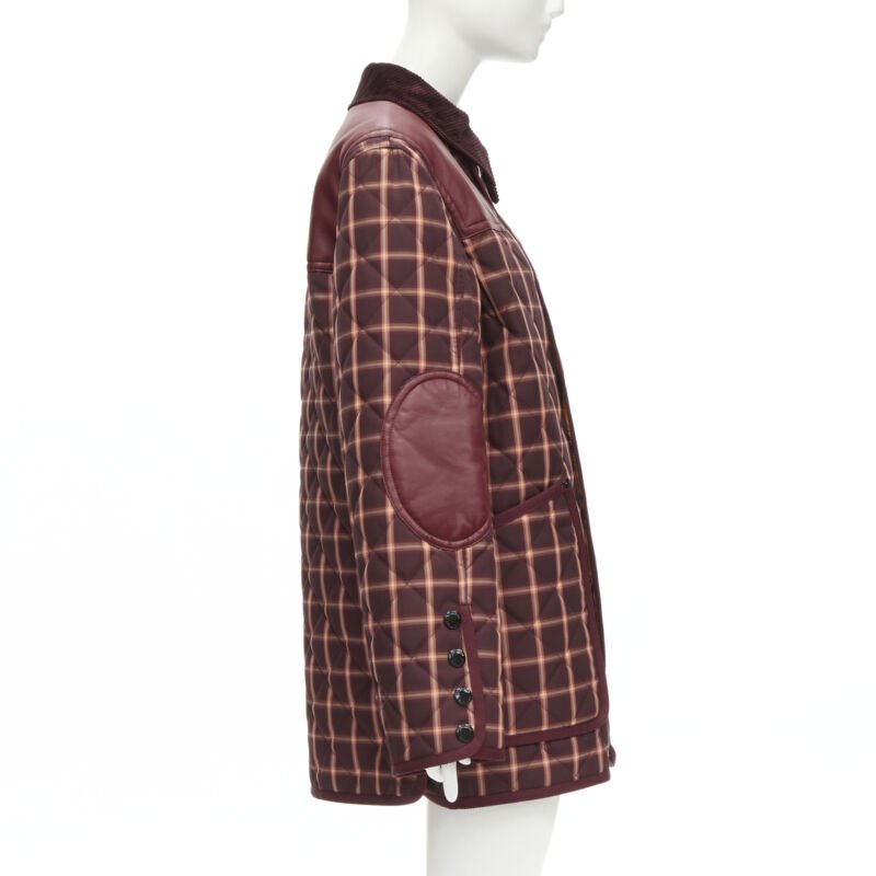 Burberry Burgundy Leather Jacket - 4