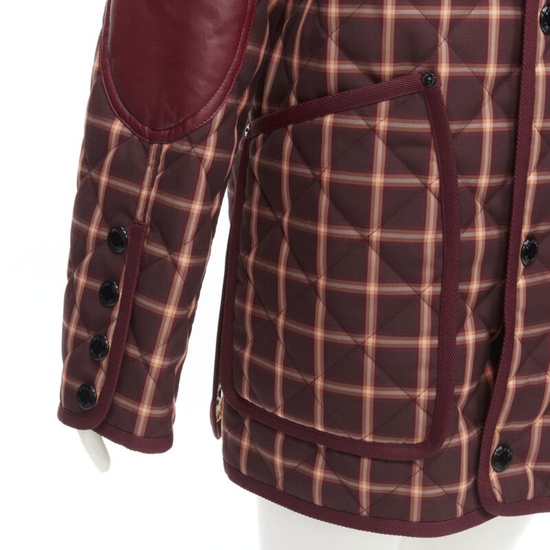 Burberry Burgundy Leather Jacket - Image 10