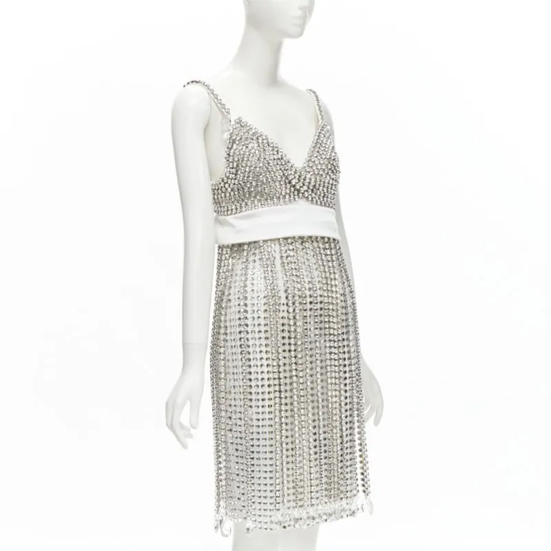 Burberry Crystal Flapper Dress White Viscose Never worn, with tag - Inside View