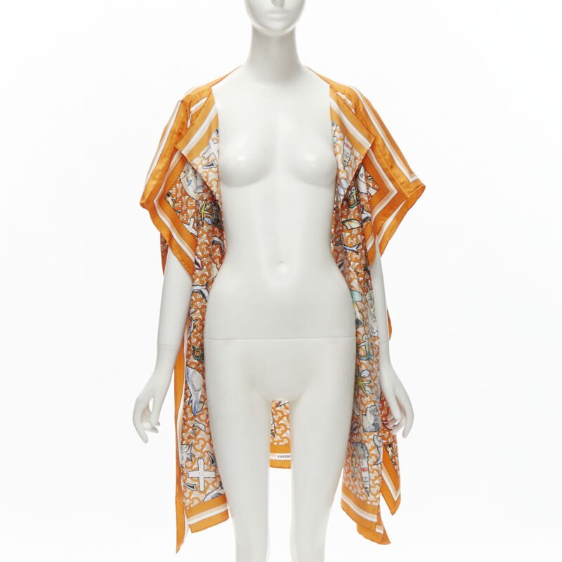 Burberry Orange Silk Scarf Jacket
