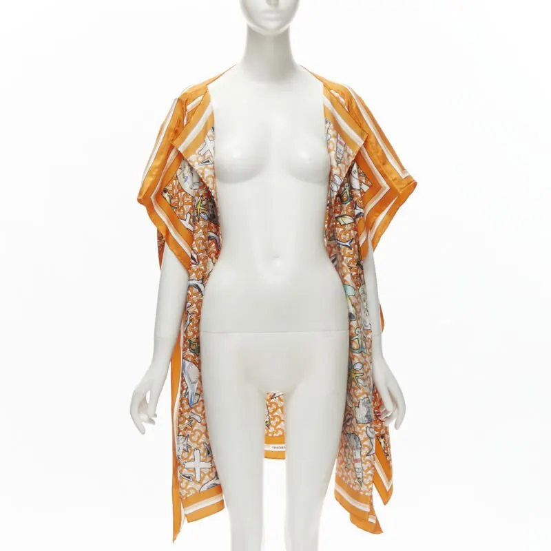 Burberry Orange Silk Scarf Jacket Orange Silk Never worn, with tag - Front View
