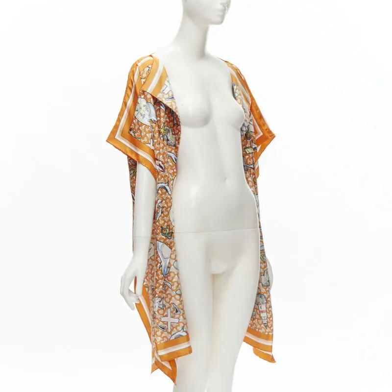 Burberry Orange Silk Scarf Jacket Orange Silk Never worn, with tag - Inside View