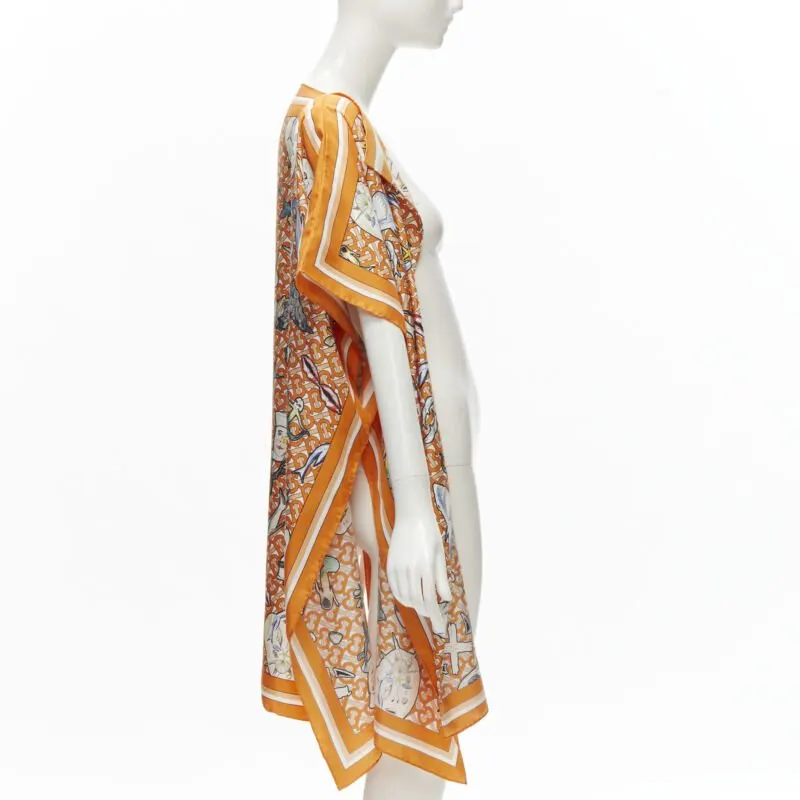 Burberry Orange Silk Scarf Jacket Orange Silk Never worn, with tag - Model View