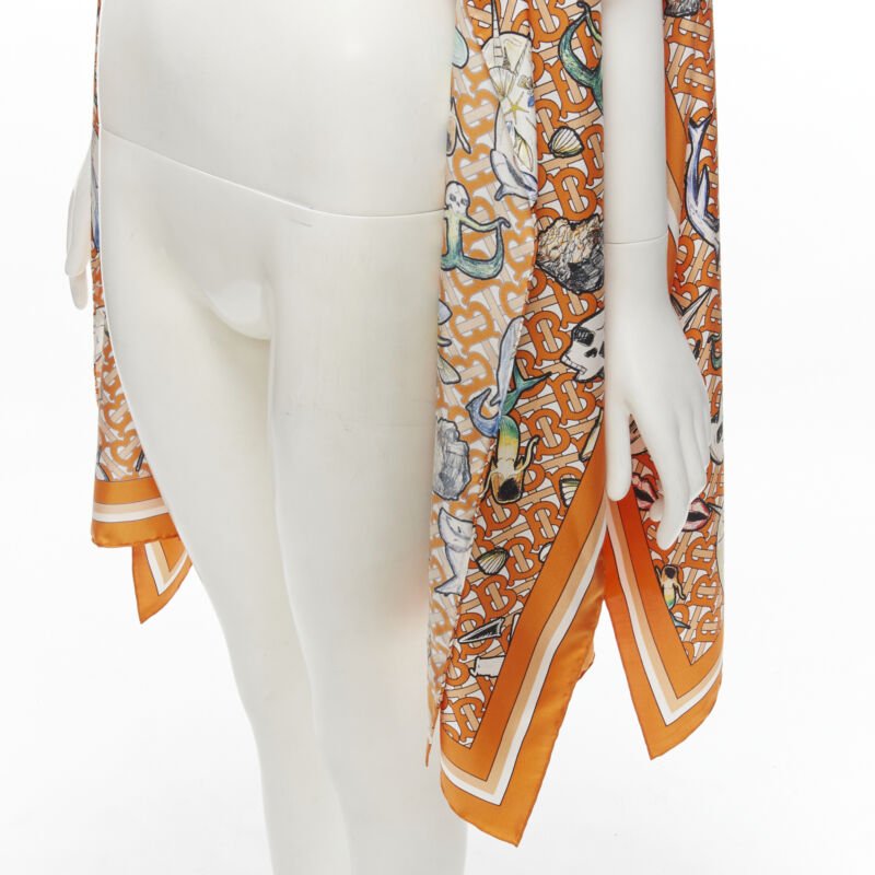 Burberry Orange Silk Scarf Jacket - Detail 1