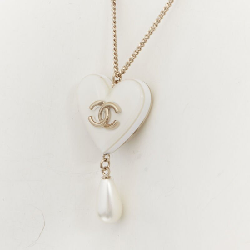Chanel Heart Drop Necklace - Back view