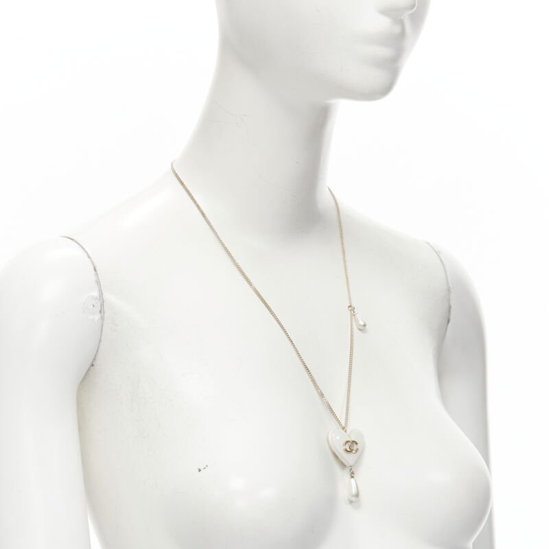 Chanel Heart Drop Necklace - Image 6