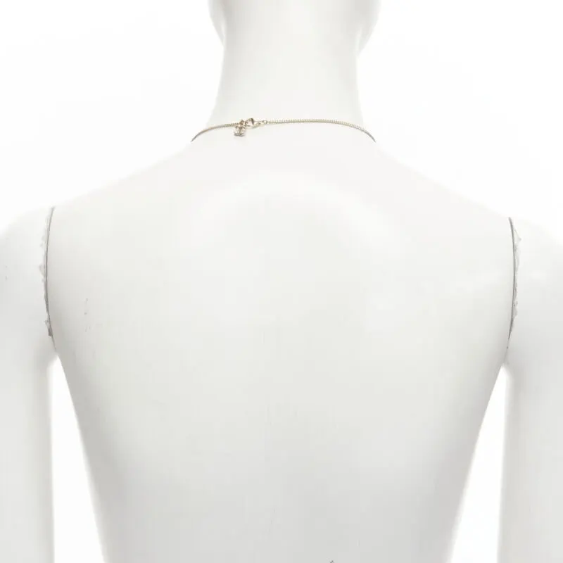 Chanel Heart Drop Necklace White Metal Never worn - Box View