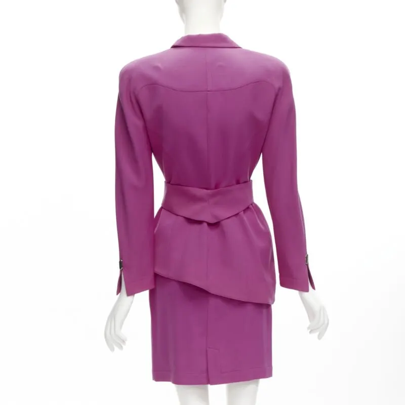 Thierry Mugler Pink Curved Blazer Pink Wool Very good - Box View