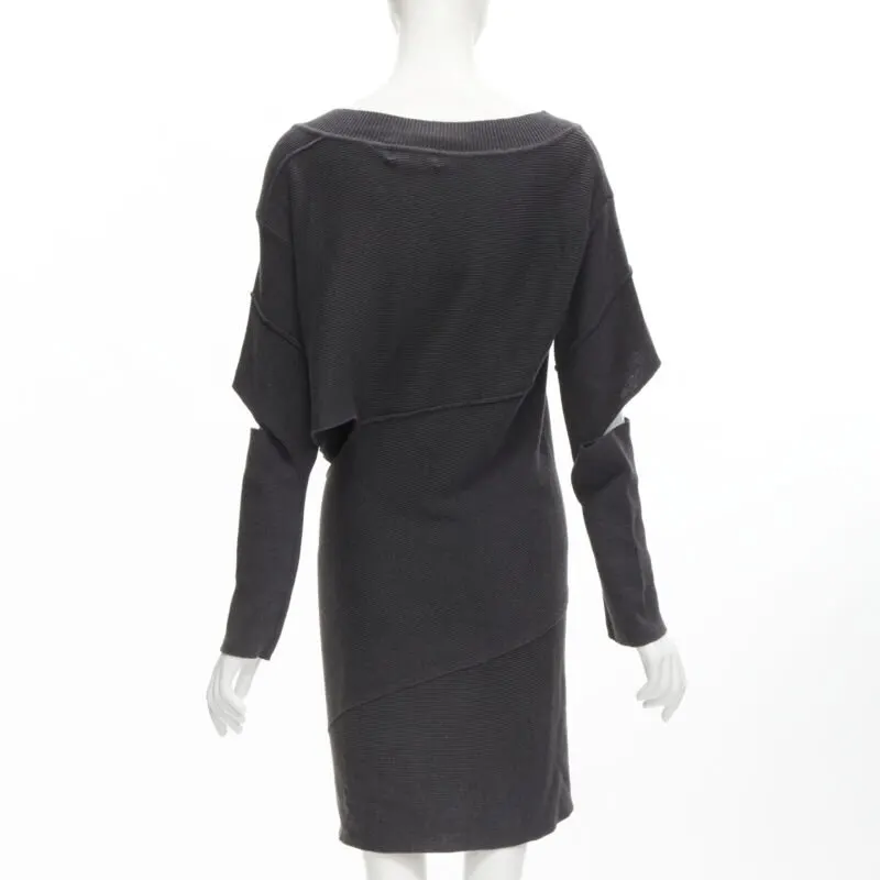 Issey Miyake Bias Cutout Dress Grey Cotton Good - Box View