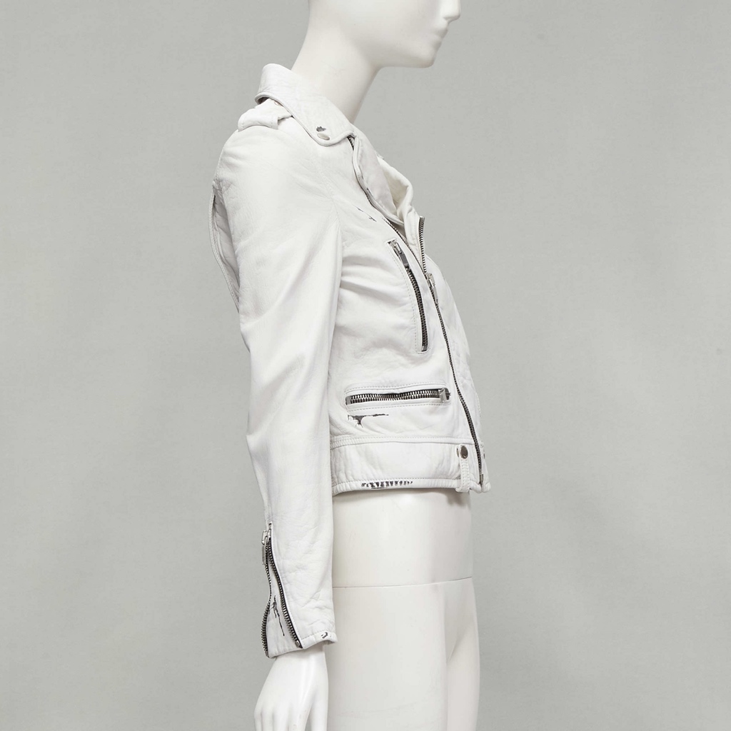 Saint Laurent Distressed White Biker - Side view