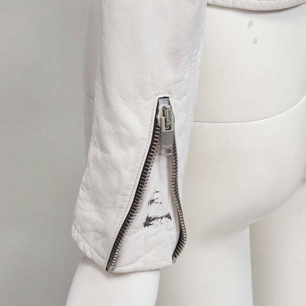 Saint Laurent Distressed White Biker - Image 11