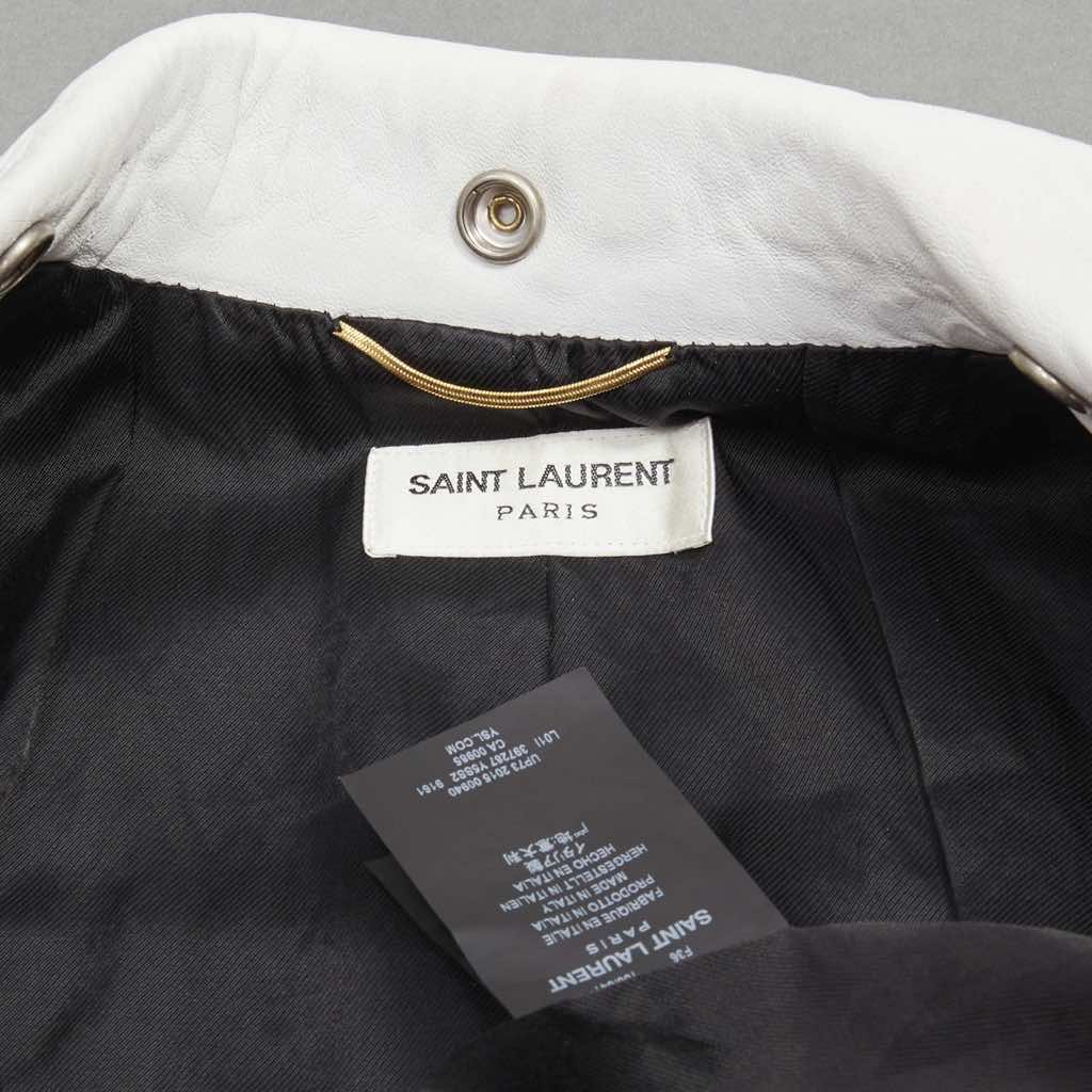 Saint Laurent Distressed White Biker - Image 14