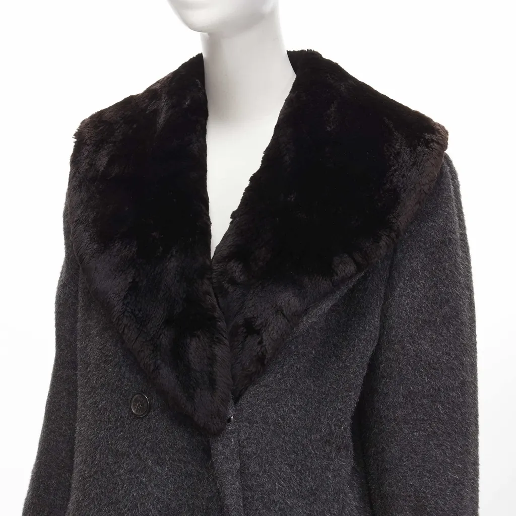 Gucci Grey Alpaca Coat Grey Very good - Back View