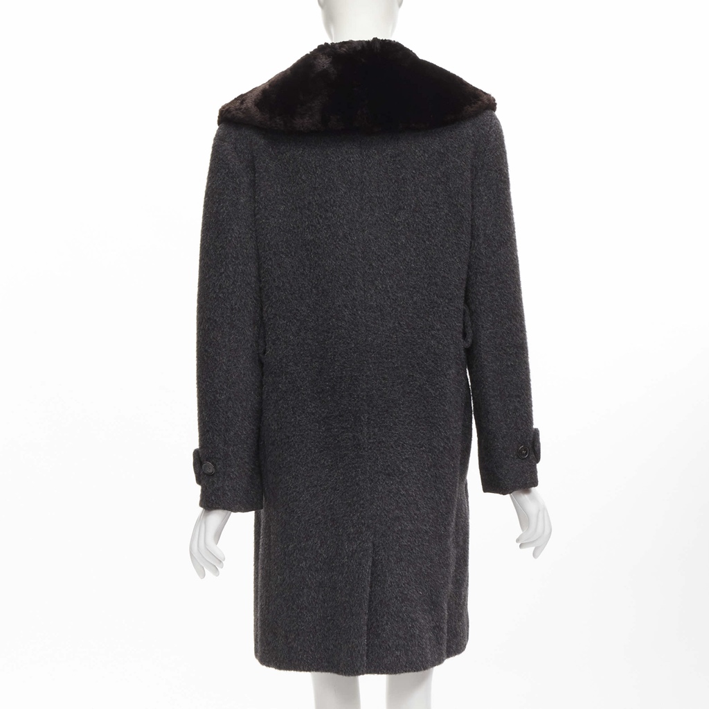 Gucci Grey Alpaca Coat - Detail 1