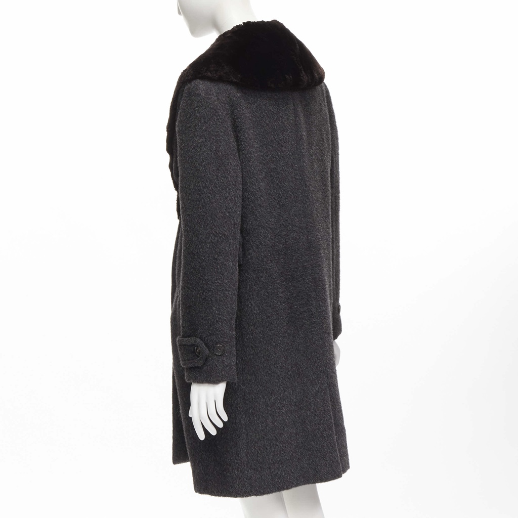 Gucci Grey Alpaca Coat - Detail 2