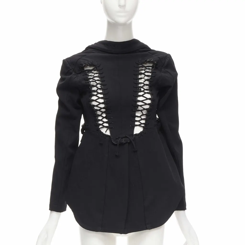 Comme Des Garcons Black Lace Jacket Black Polyester Very good - Front View