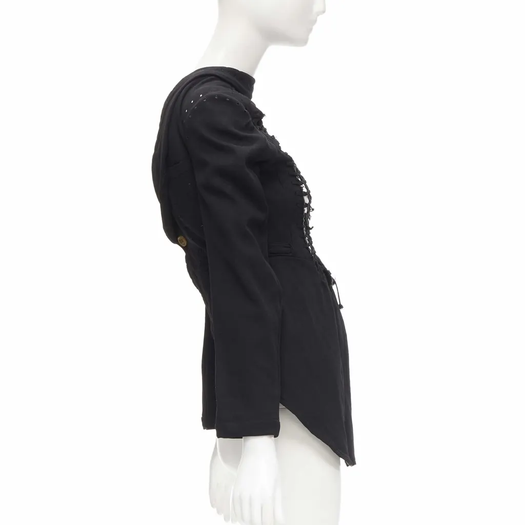 Comme Des Garcons Black Lace Jacket Black Polyester Very good - Model View