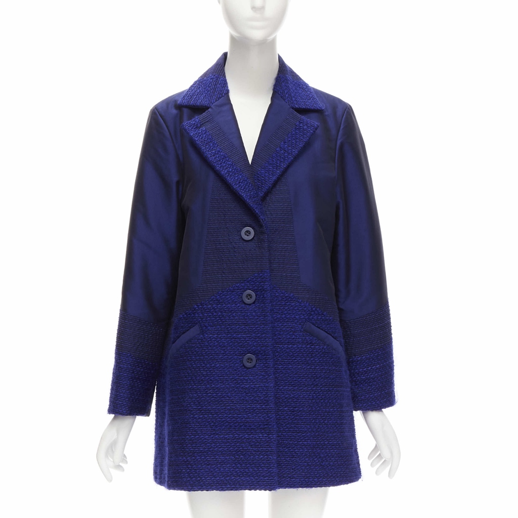 Issey Miyake Blue Tweed Coat - Image 6