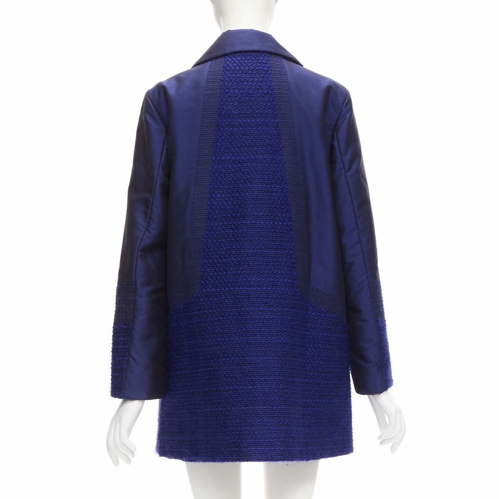 Issey Miyake Blue Tweed Coat - Detail 1