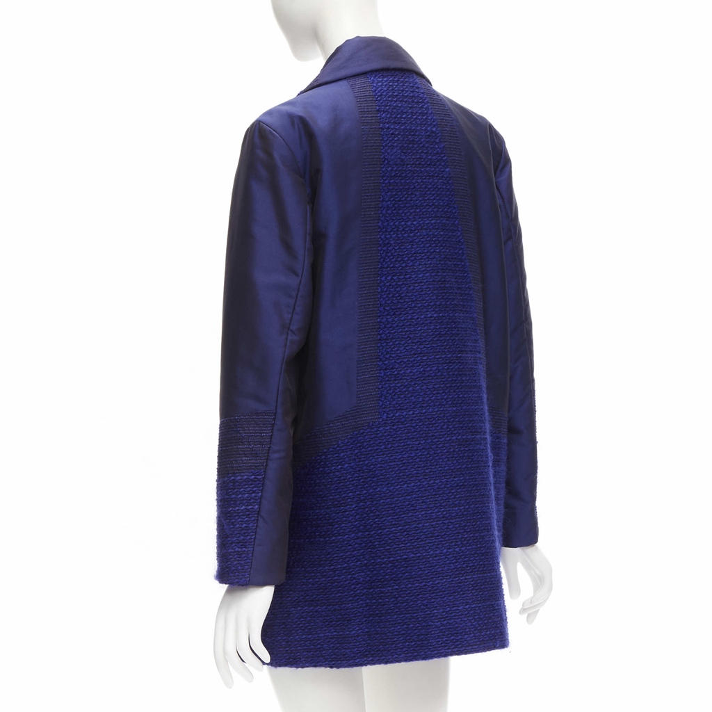 Issey Miyake Blue Tweed Coat - Detail 2