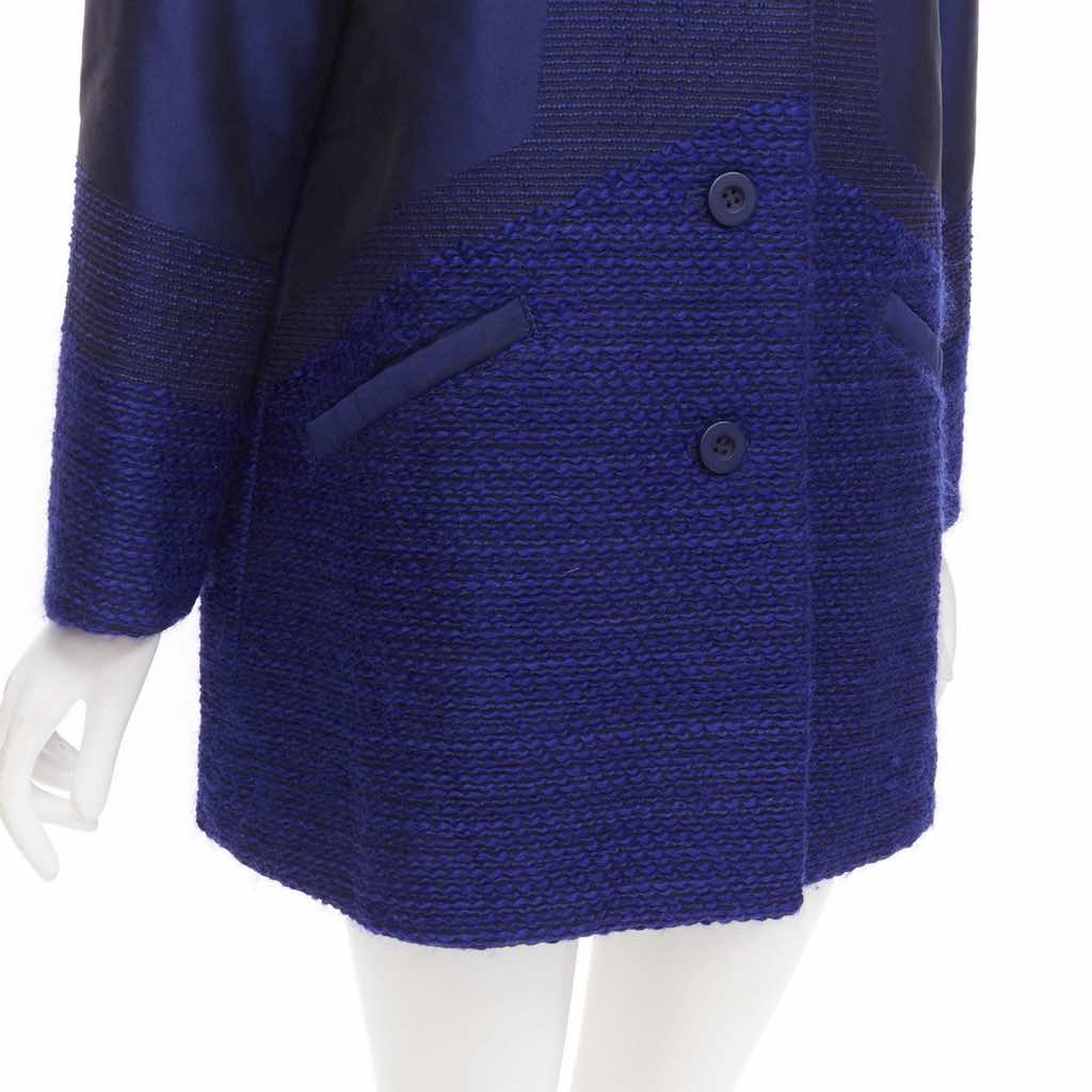 Issey Miyake Blue Tweed Coat - Image 10