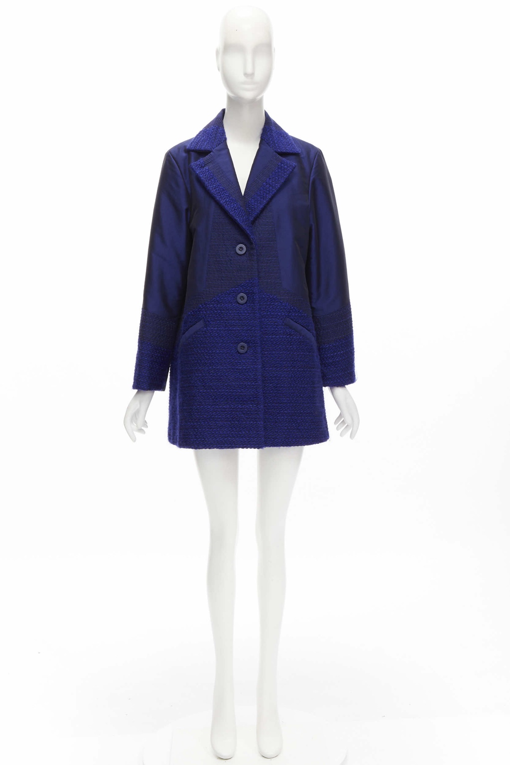 Issey Miyake Blue Tweed Coat - Image 14