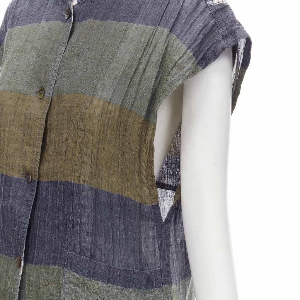 Issey Miyake Check Patchwork Vest - Back view