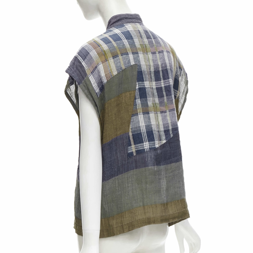 Issey Miyake Check Patchwork Vest - Detail 1