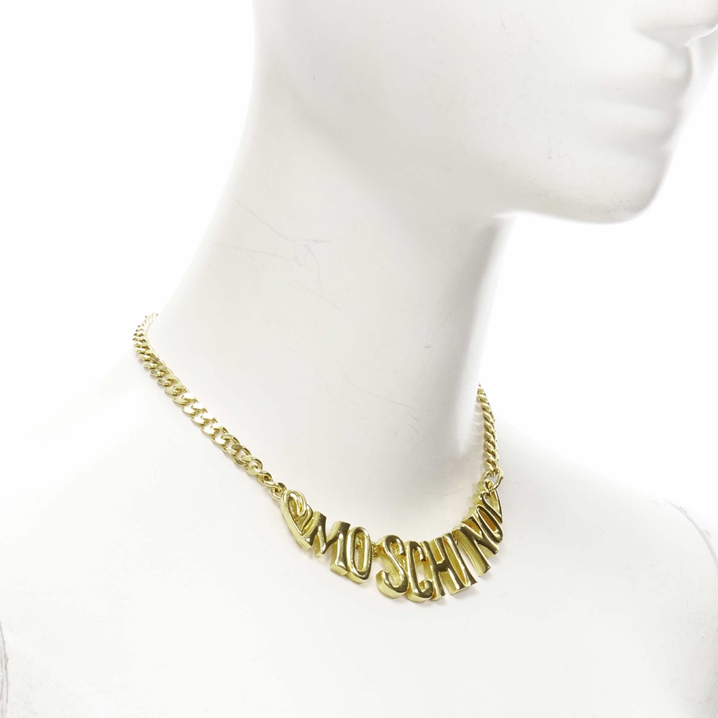 Moschino Logo Heart Necklace - Back view