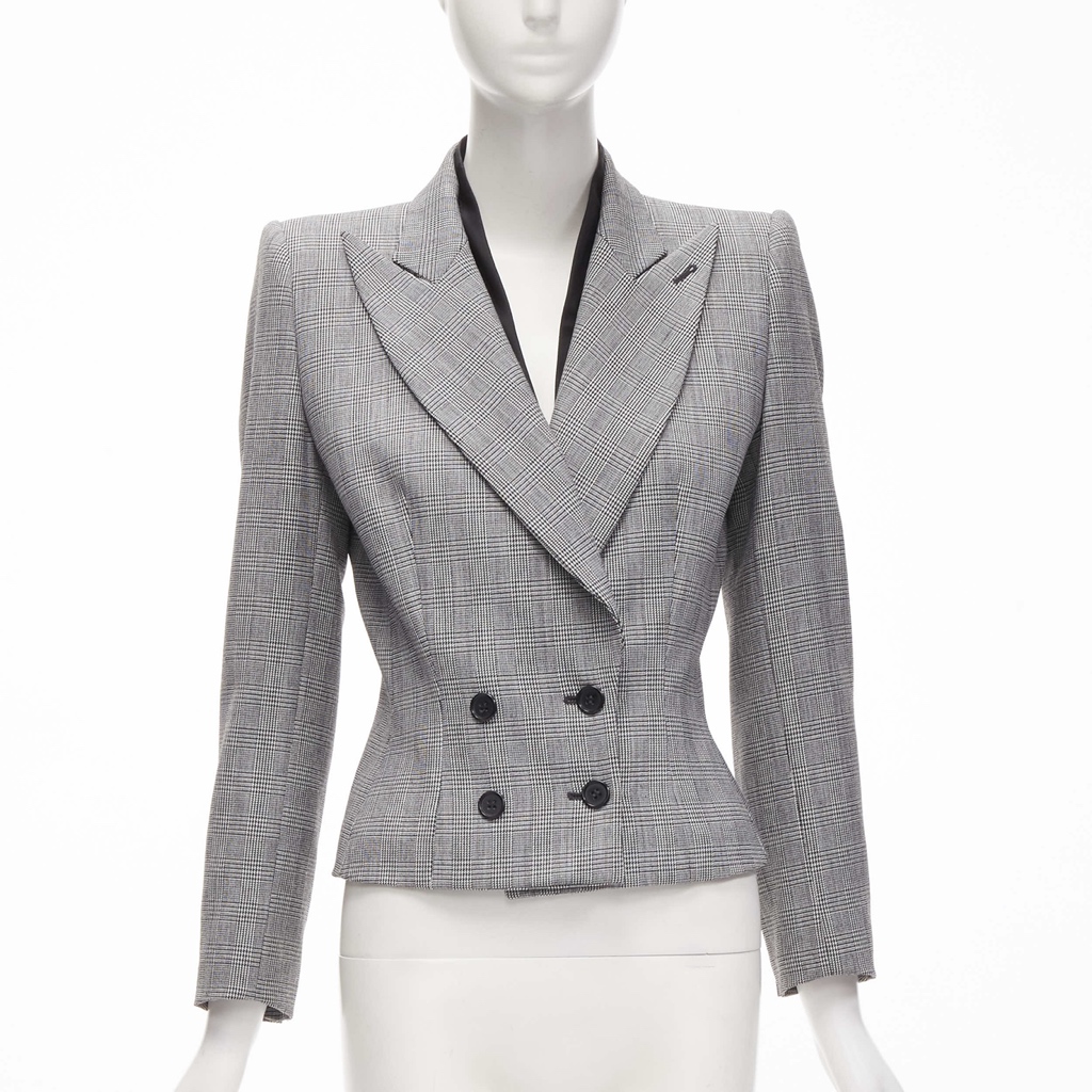 Alexander Mcqueen Grey Houndstooth Blazer - Image 6