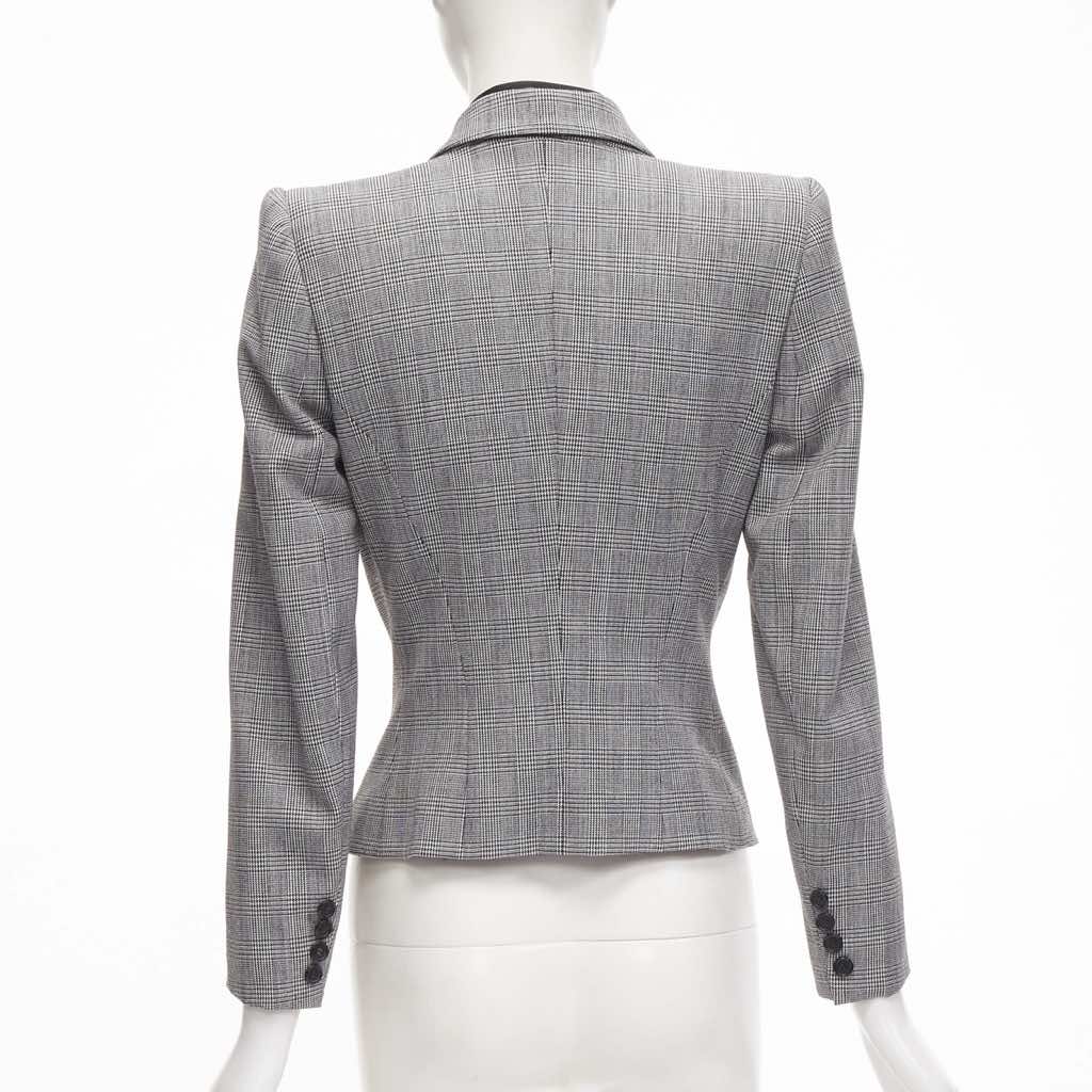 Alexander Mcqueen Grey Houndstooth Blazer - Detail 1