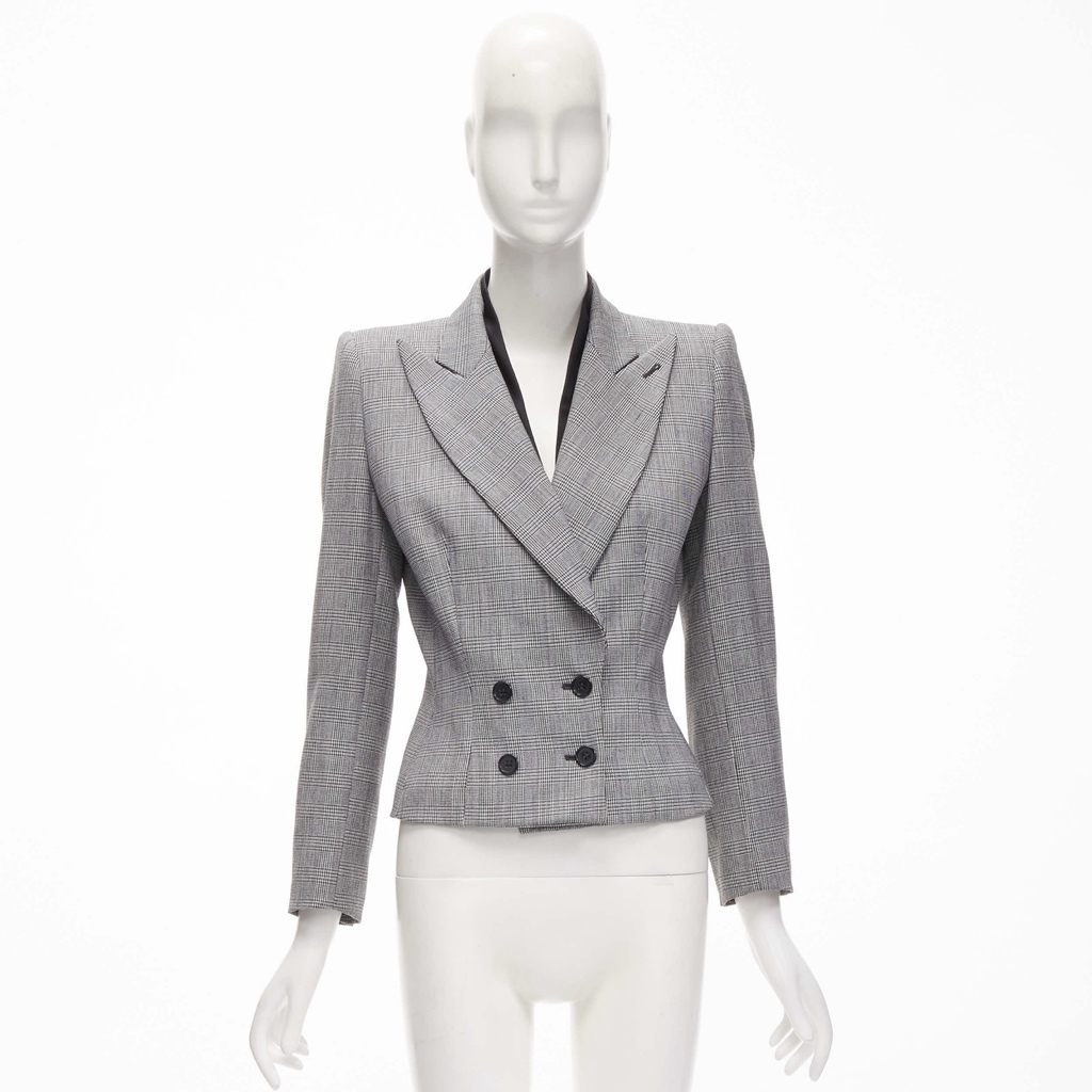 Alexander Mcqueen Grey Houndstooth Blazer - Image 13